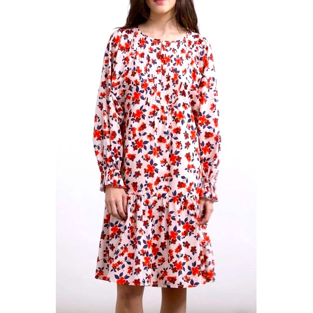 Elizabeth and James Pin Tuck Boho Floral Ruffle Lightweight Dress XL